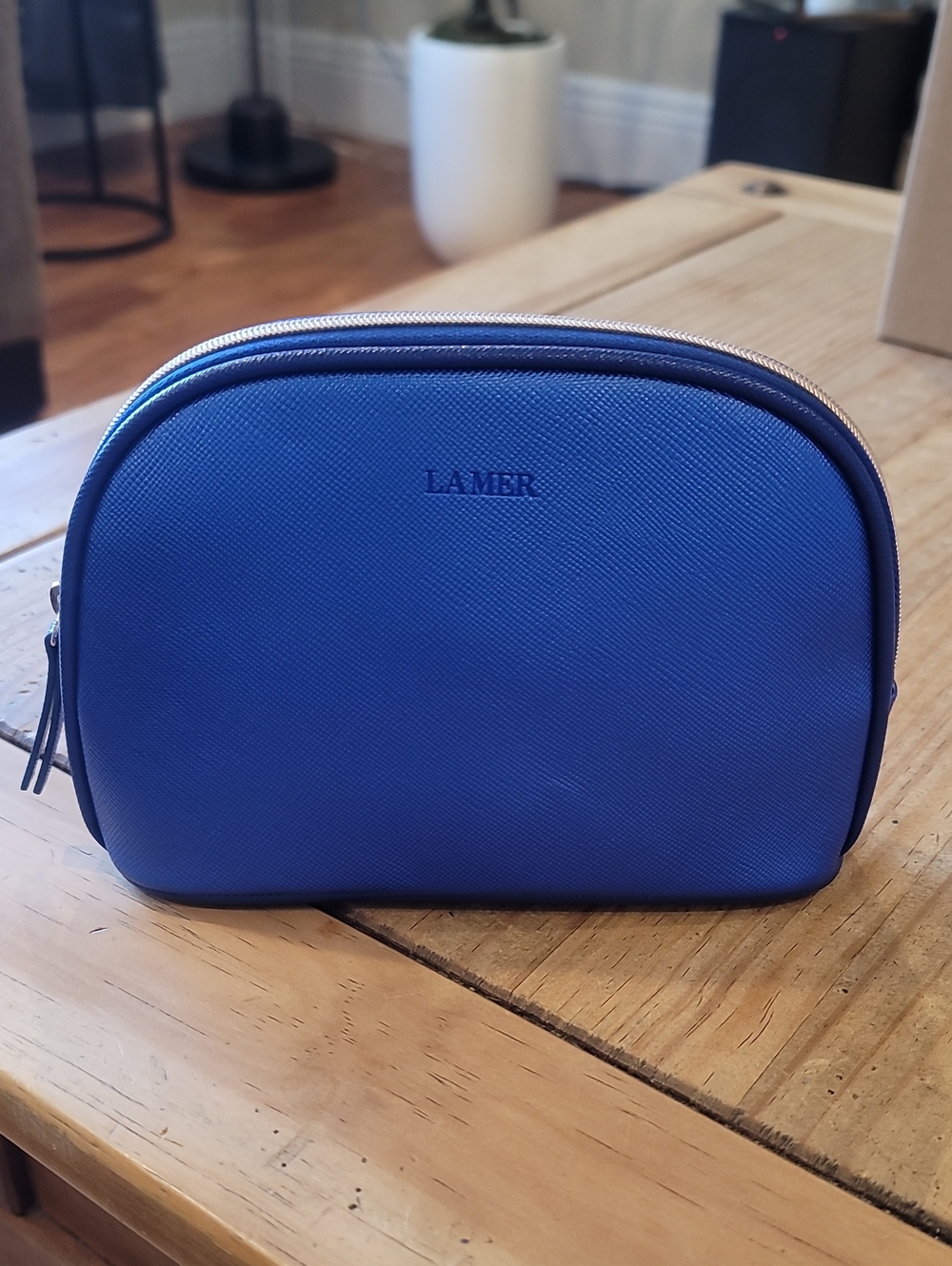 La Mer Blue Make Up Pouch